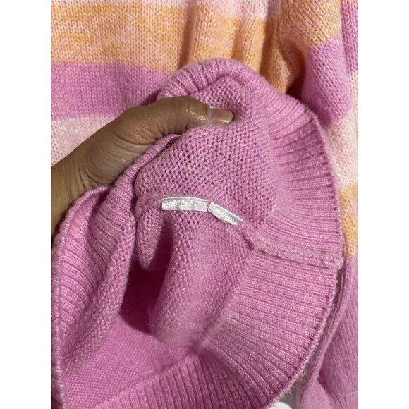 Lilly Pulitzer Sweater M Pink Ritza Striped Wool Academia Balloon Sleeves Preppy - Picture 5 of 8